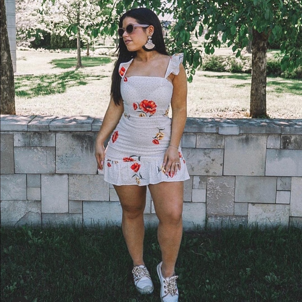 Forever 21 Linen Floral Print dress